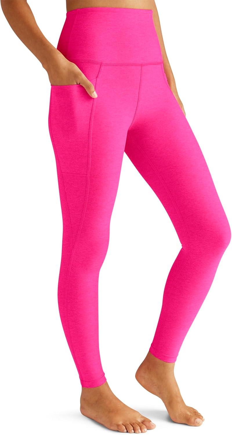 imageBeyond Yoga Womens Spacedye Out of Pocket HighWaisted Midi LeggingPink Punch Heather