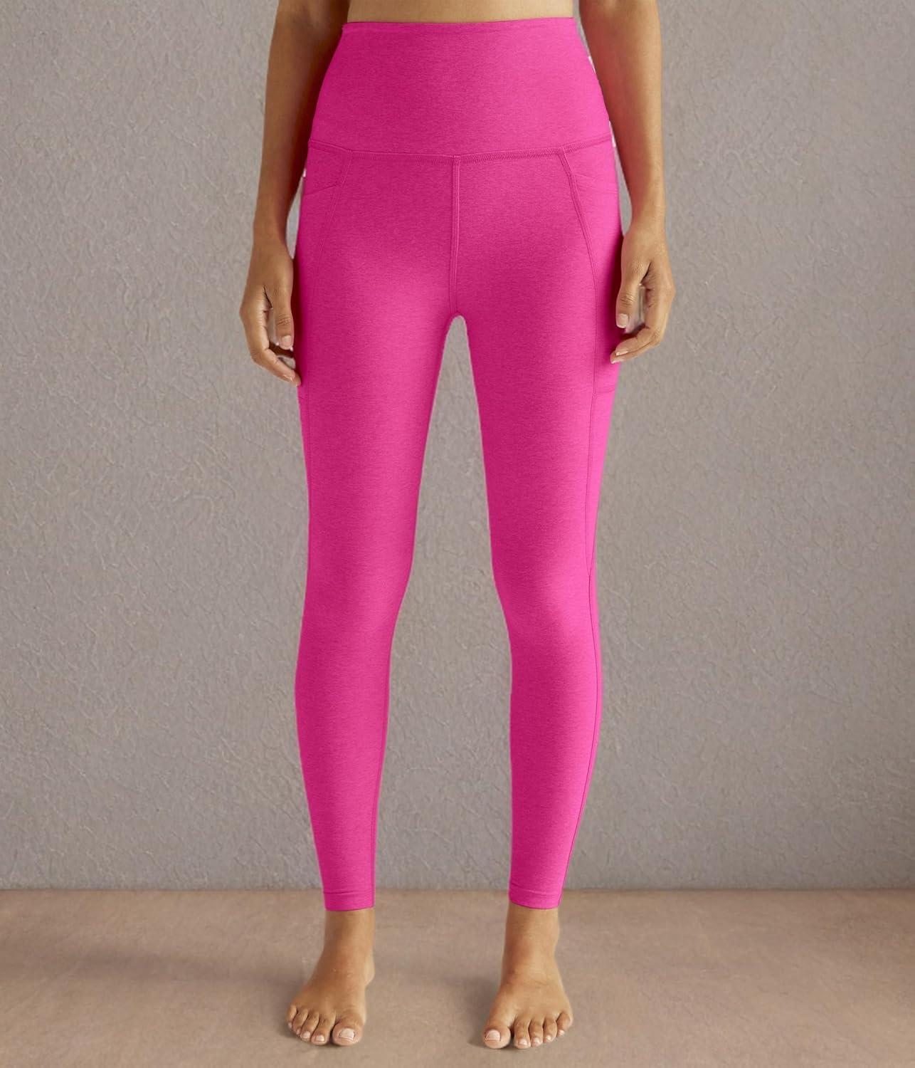 imageBeyond Yoga Womens Spacedye Out of Pocket HighWaisted Midi LeggingPink Punch Heather