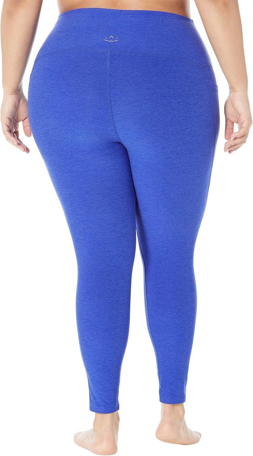 imageBeyond Yoga Womens Spacedye Out of Pocket HighWaisted Midi LeggingSapphire Blue Heather