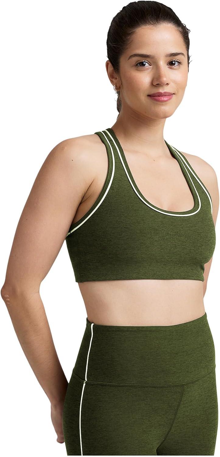 imageBeyond Yoga Womens Spacedye Ready BraArmy Green Heather