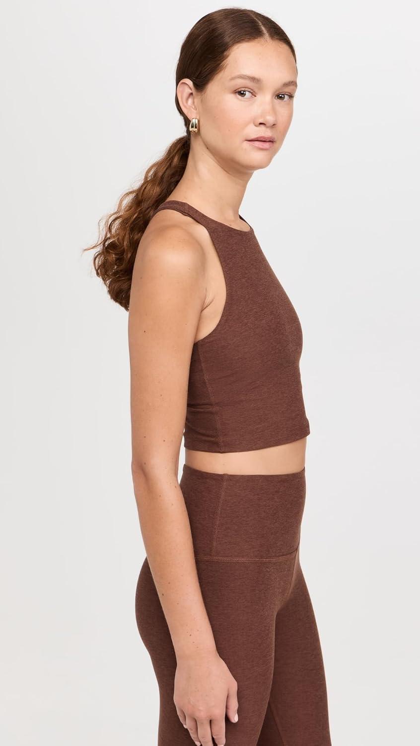 imageBeyond Yoga Womens Spacedye Refocus Cropped TankBold Mocha Heather