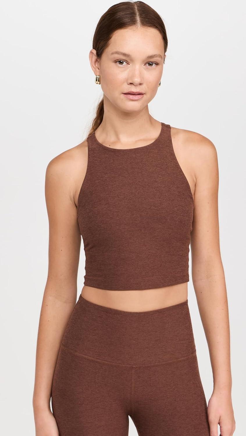 imageBeyond Yoga Womens Spacedye Refocus Cropped TankBold Mocha Heather