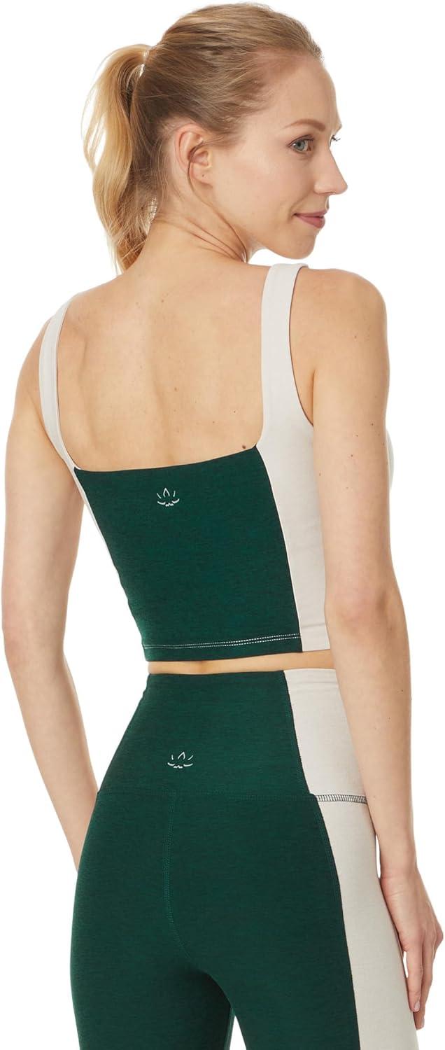 imageBeyond Yoga Womens Spacedye Refocus Cropped TankDark Spruce GreenEggshell