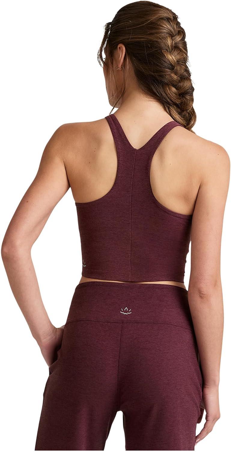 imageBeyond Yoga Womens Spacedye Refocus Cropped TankMidnight Burgundy Heather