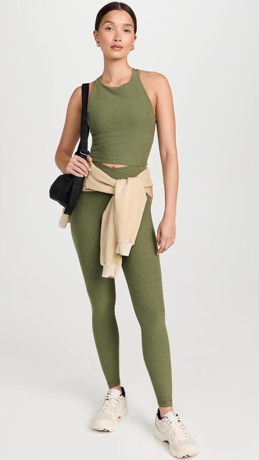 imageBeyond Yoga Womens Spacedye Refocus Cropped TankMoss Green Heather