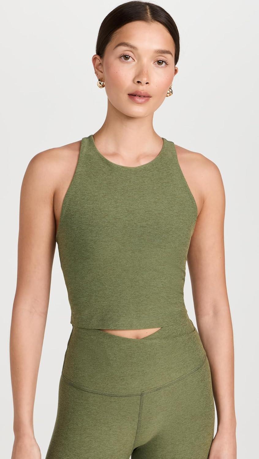 imageBeyond Yoga Womens Spacedye Refocus Cropped TankMoss Green Heather