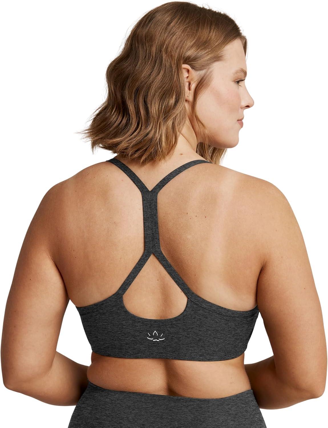 imageBeyond Yoga Womens Spacedye Slim Racerback BraBlackcharcoal