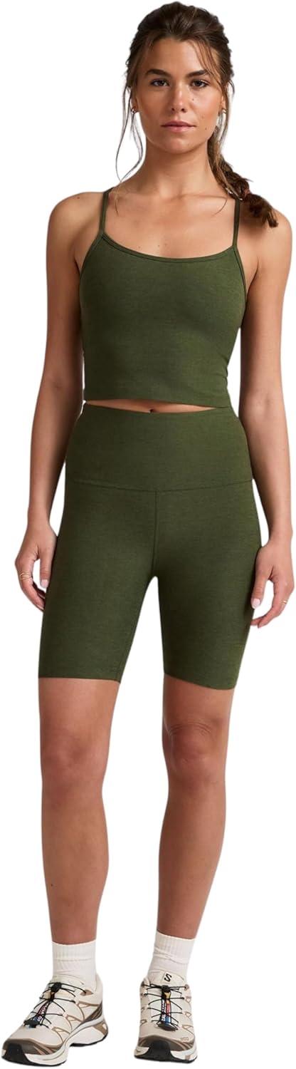 imageBeyond Yoga Womens Spacedye Slim Racerback Cropped TankArmy Green Heather