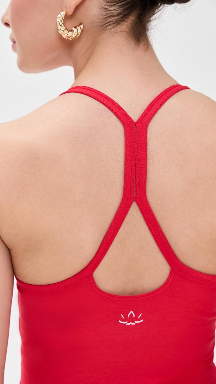 imageBeyond Yoga Womens Spacedye Slim Racerback Cropped TankCandy Apple Red Heather