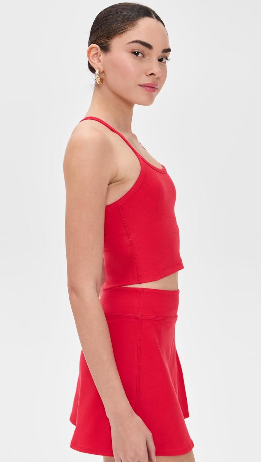 imageBeyond Yoga Womens Spacedye Slim Racerback Cropped TankCandy Apple Red Heather