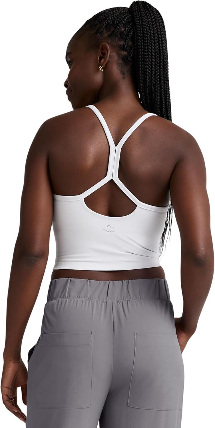 imageBeyond Yoga Womens Spacedye Slim Racerback Cropped TankCloud White