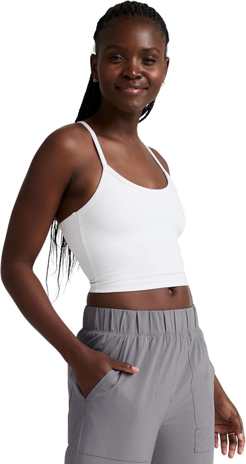 imageBeyond Yoga Womens Spacedye Slim Racerback Cropped TankCloud White