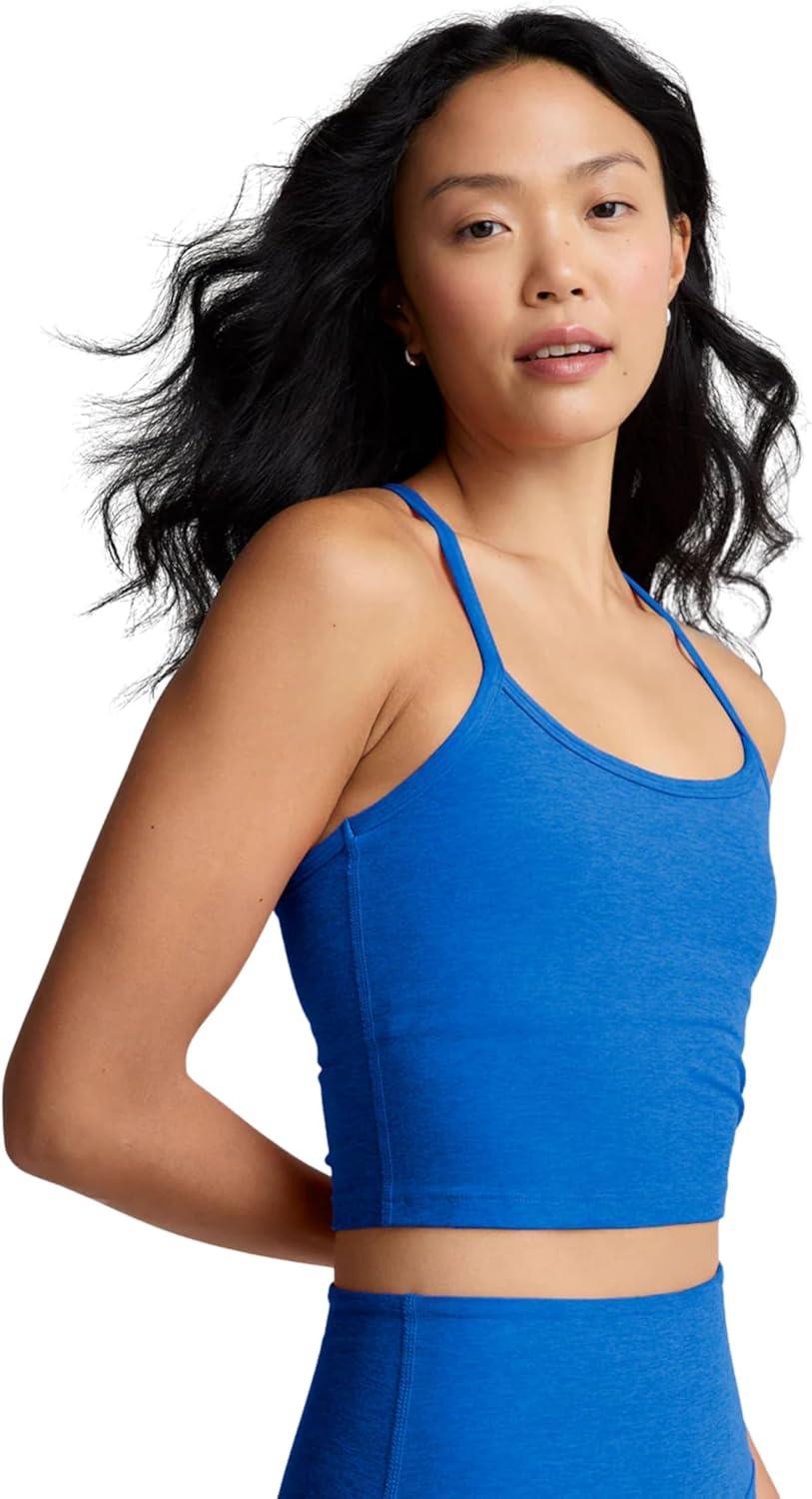 imageBeyond Yoga Womens Spacedye Slim Racerback Cropped TankCourt Blue