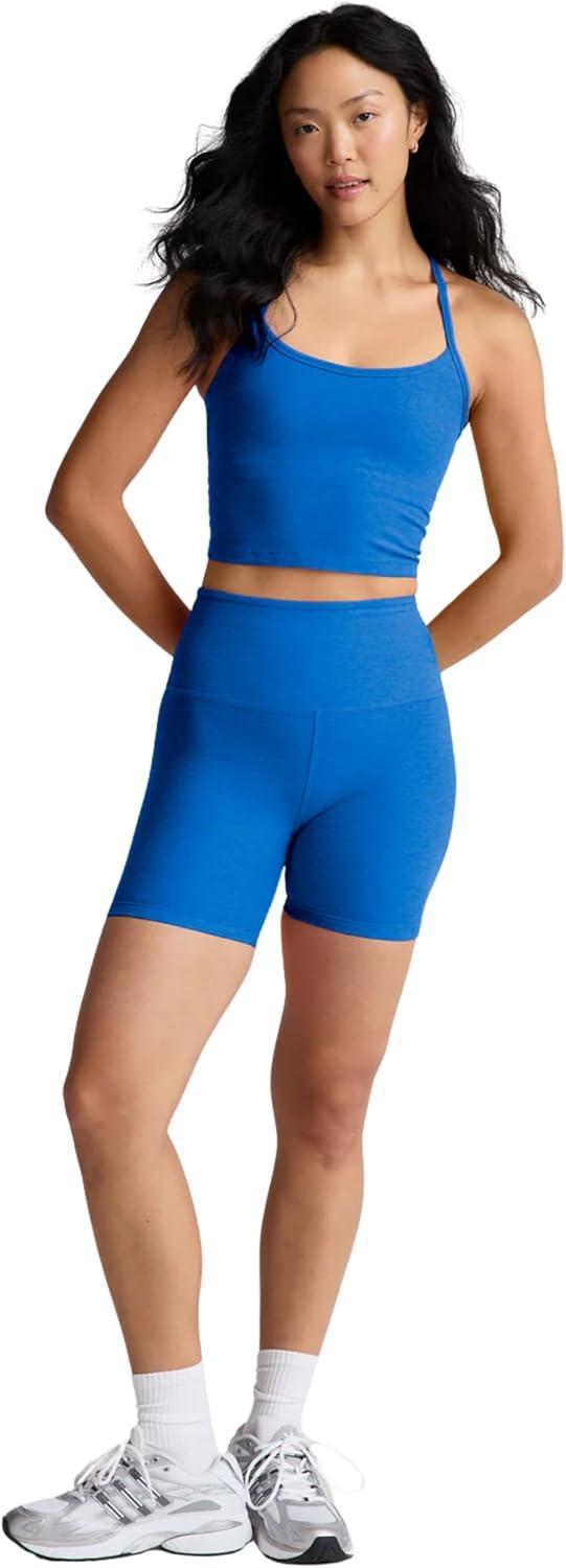 imageBeyond Yoga Womens Spacedye Slim Racerback Cropped TankCourt Blue Heather