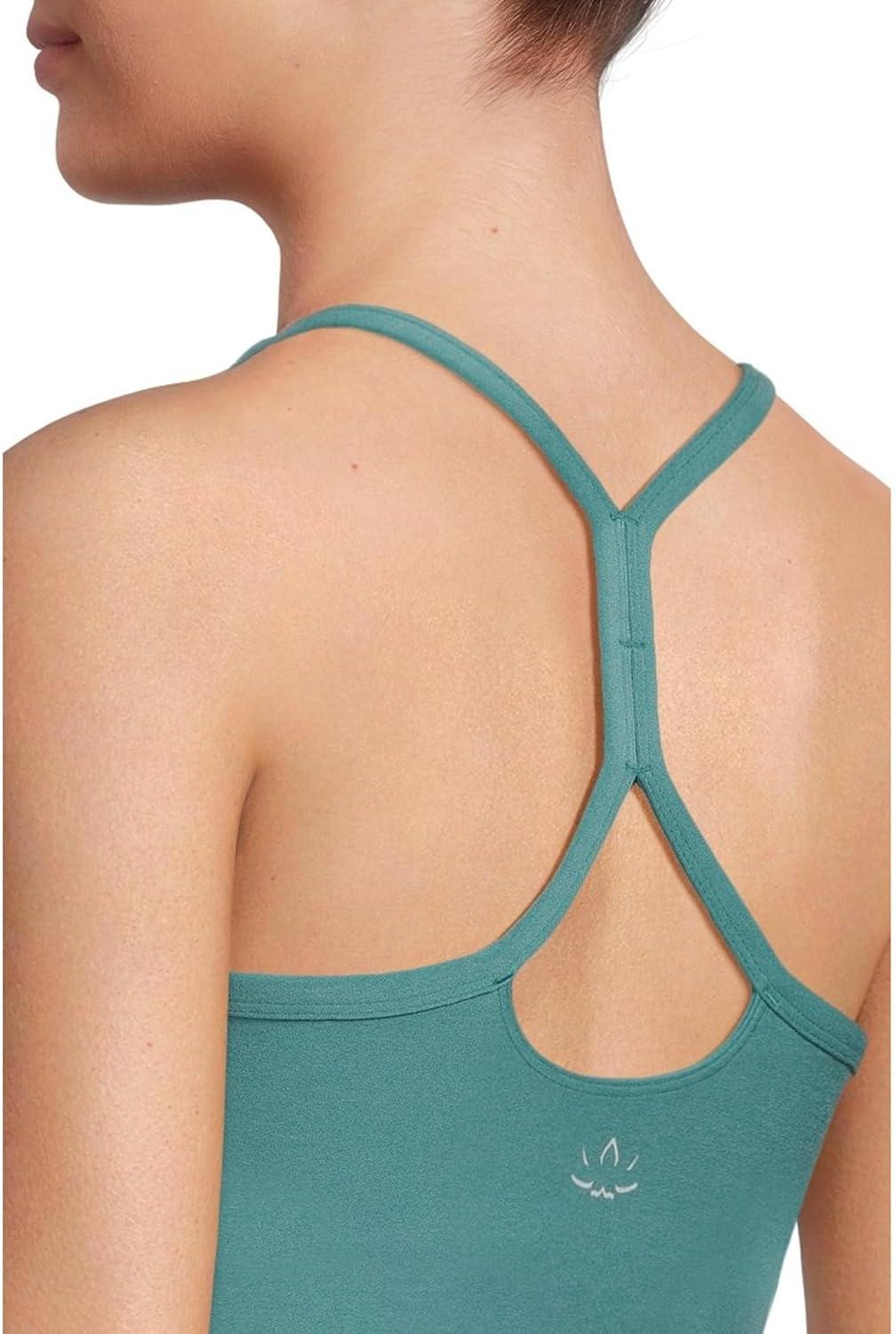 imageBeyond Yoga Womens Spacedye Slim Racerback Cropped TankDeep Aqua Heather