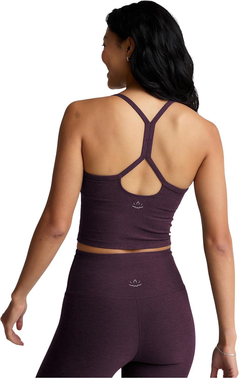 imageBeyond Yoga Womens Spacedye Slim Racerback Cropped TankEggplant Purple Heather