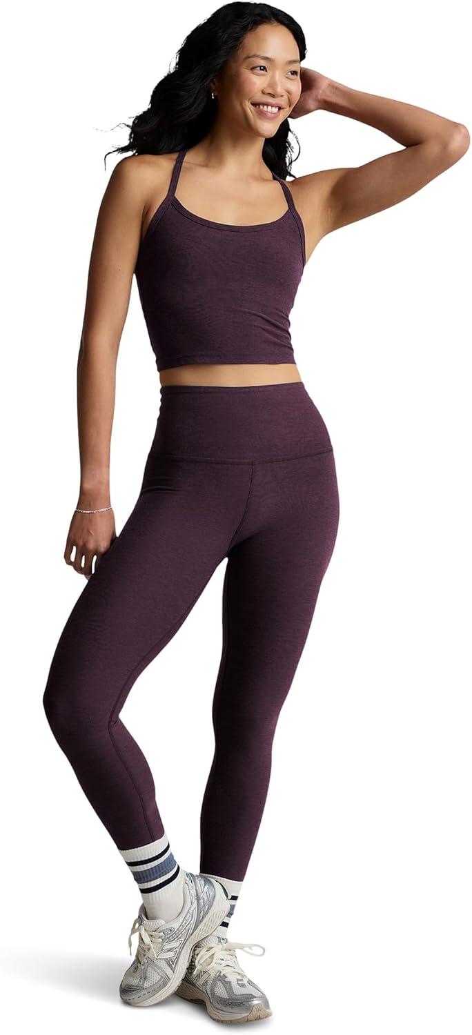 imageBeyond Yoga Womens Spacedye Slim Racerback Cropped TankEggplant Purple Heather