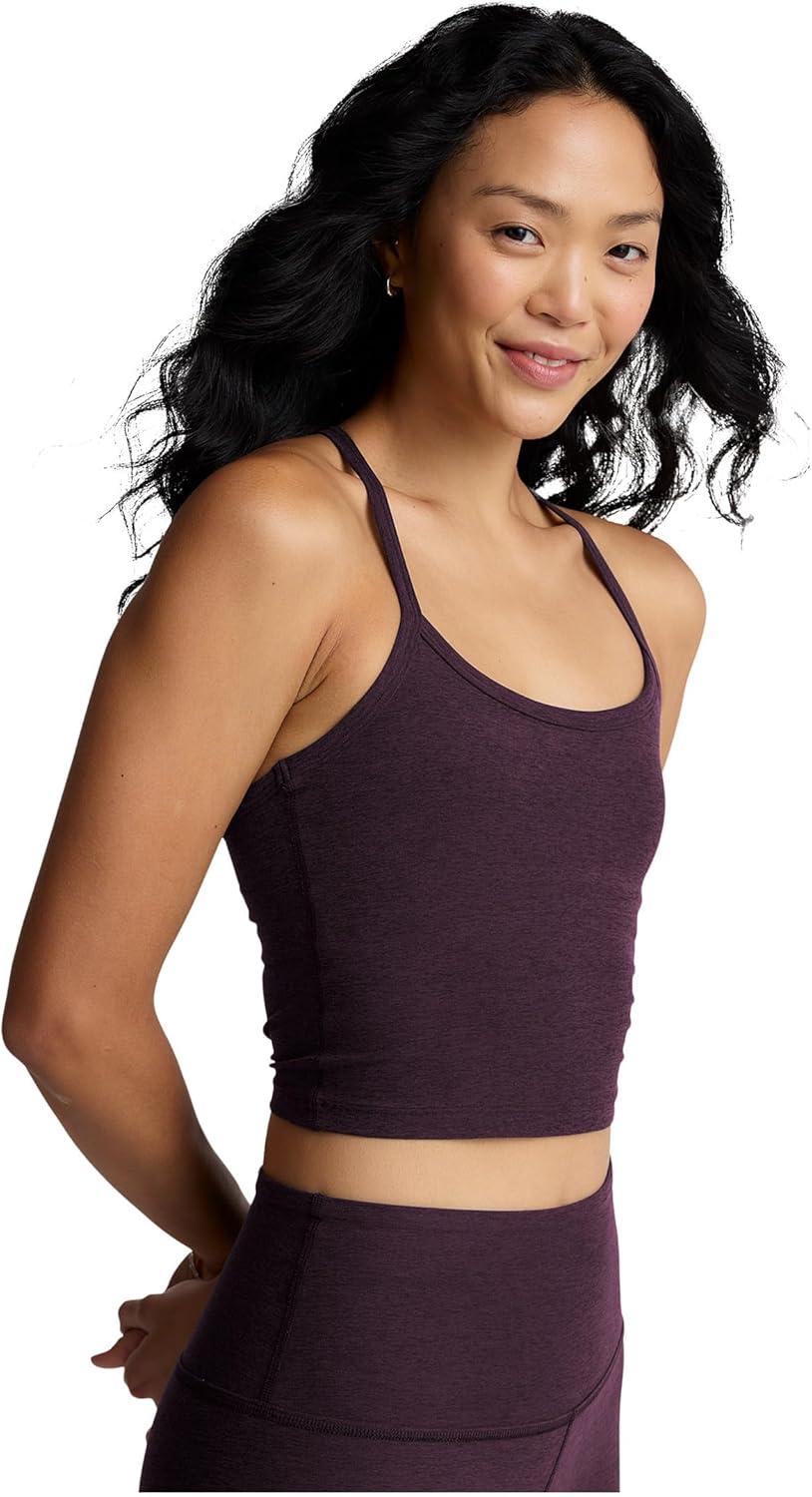 imageBeyond Yoga Womens Spacedye Slim Racerback Cropped TankEggplant Purple Heather