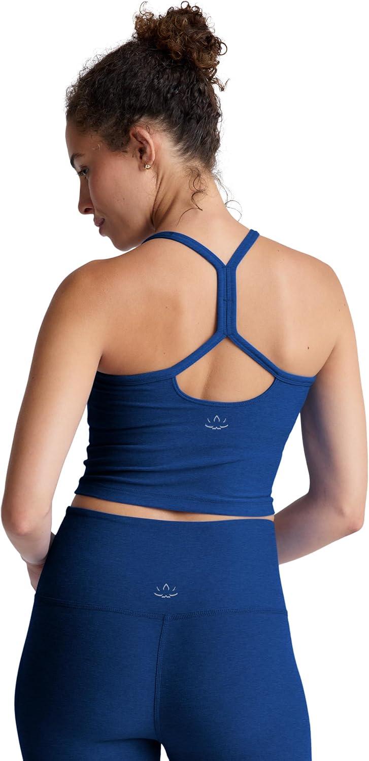 imageBeyond Yoga Womens Spacedye Slim Racerback Cropped TankMarine Blue Heather