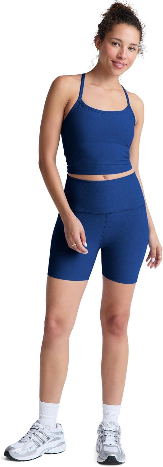 imageBeyond Yoga Womens Spacedye Slim Racerback Cropped TankMarine Blue Heather