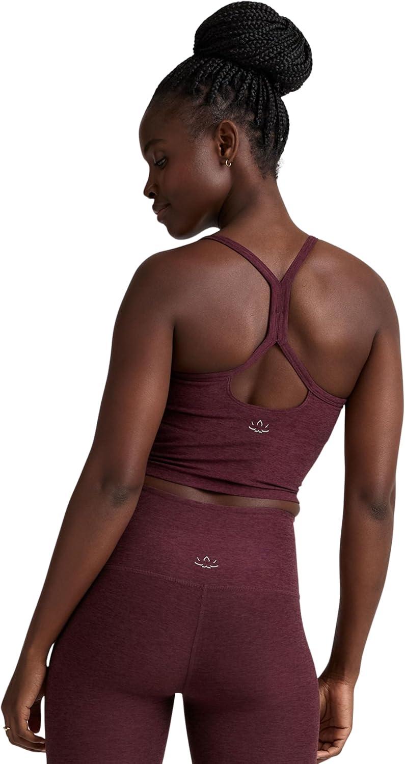 imageBeyond Yoga Womens Spacedye Slim Racerback Cropped TankMidnight Burgundy Heather