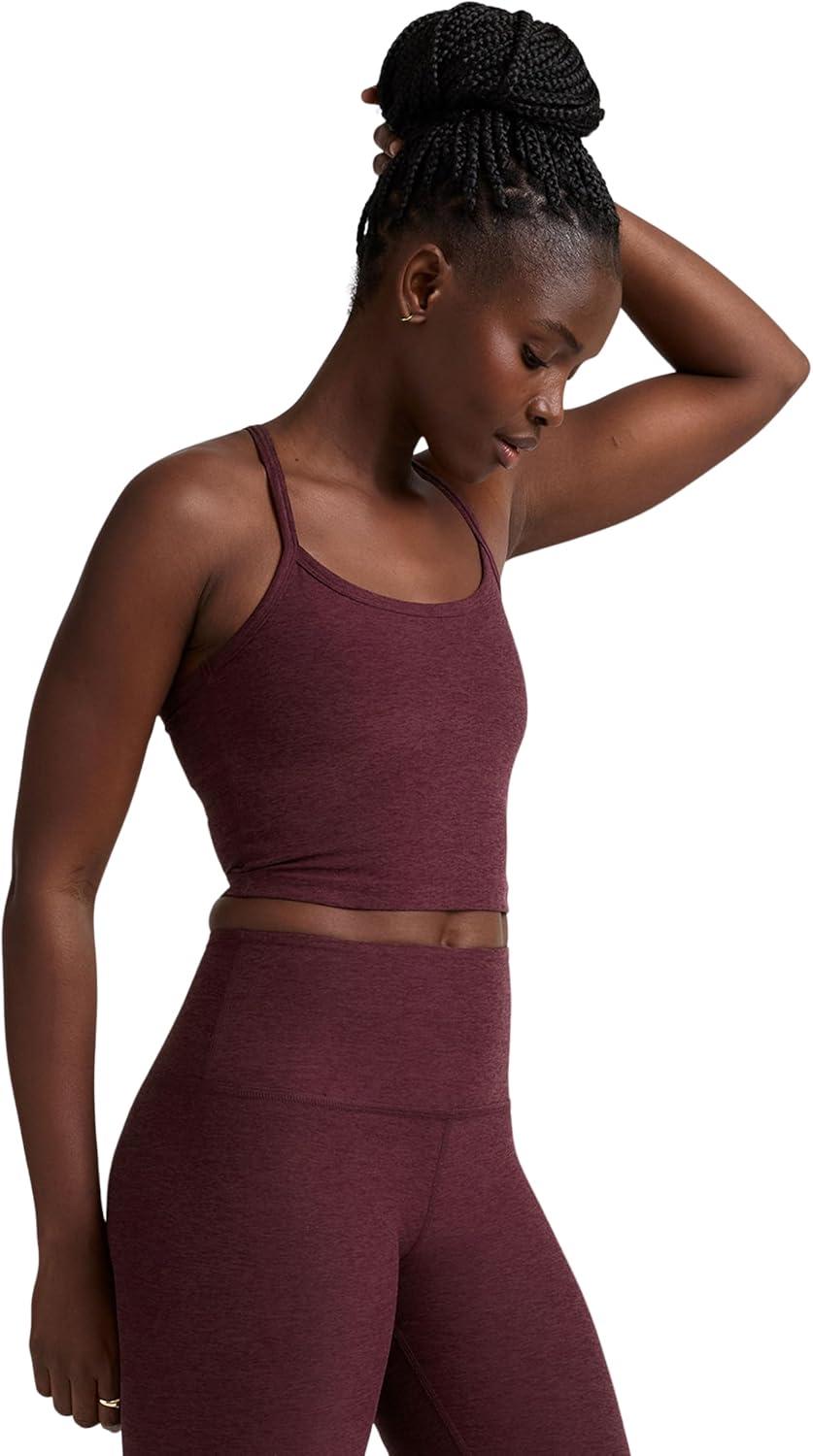 imageBeyond Yoga Womens Spacedye Slim Racerback Cropped TankMidnight Burgundy Heather