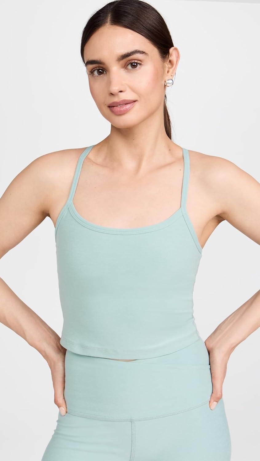 imageBeyond Yoga Womens Spacedye Slim Racerback Cropped TankMinty Slate Heather
