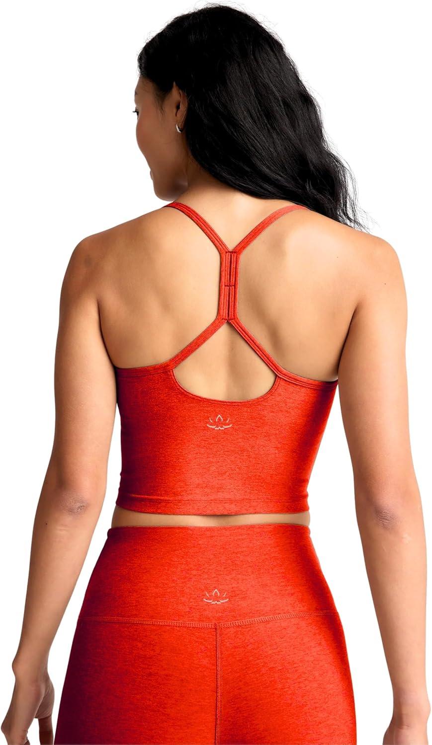 imageBeyond Yoga Womens Spacedye Slim Racerback Cropped TankRedflowerscarlett