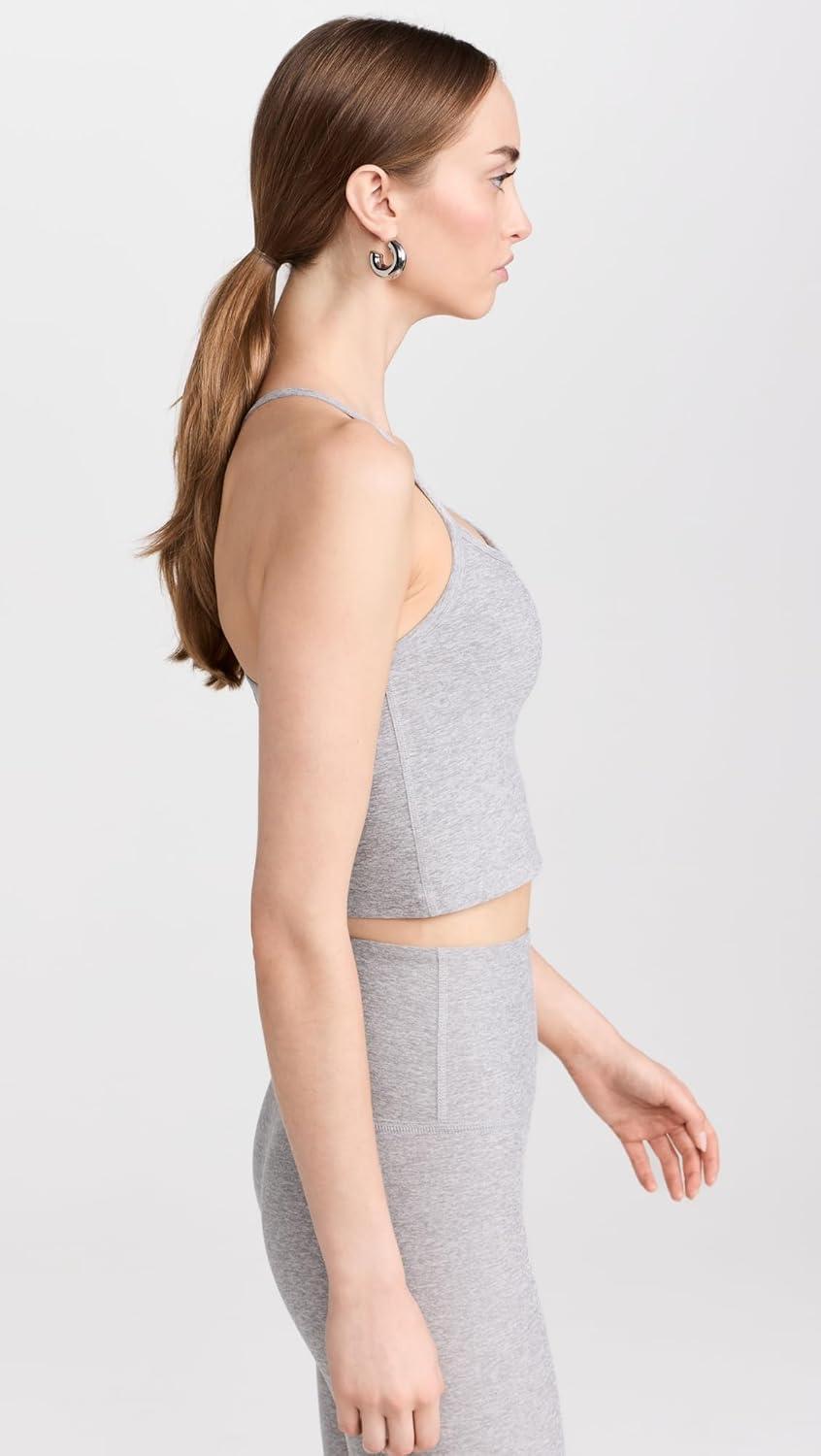 imageBeyond Yoga Womens Spacedye Slim Racerback Cropped TankSilver Mist