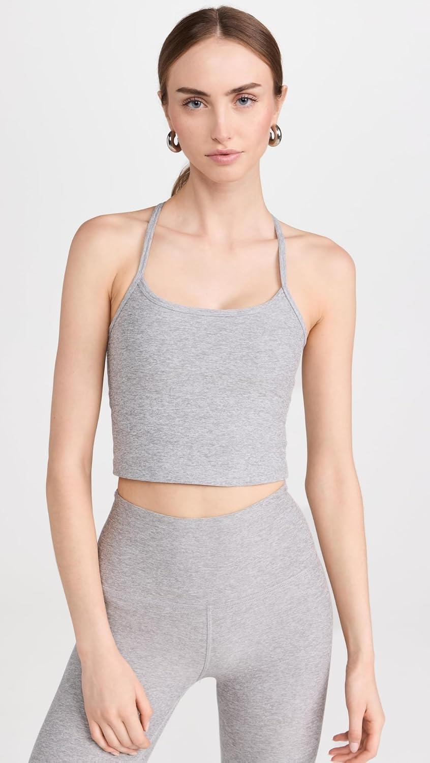 imageBeyond Yoga Womens Spacedye Slim Racerback Cropped TankSilver Mist