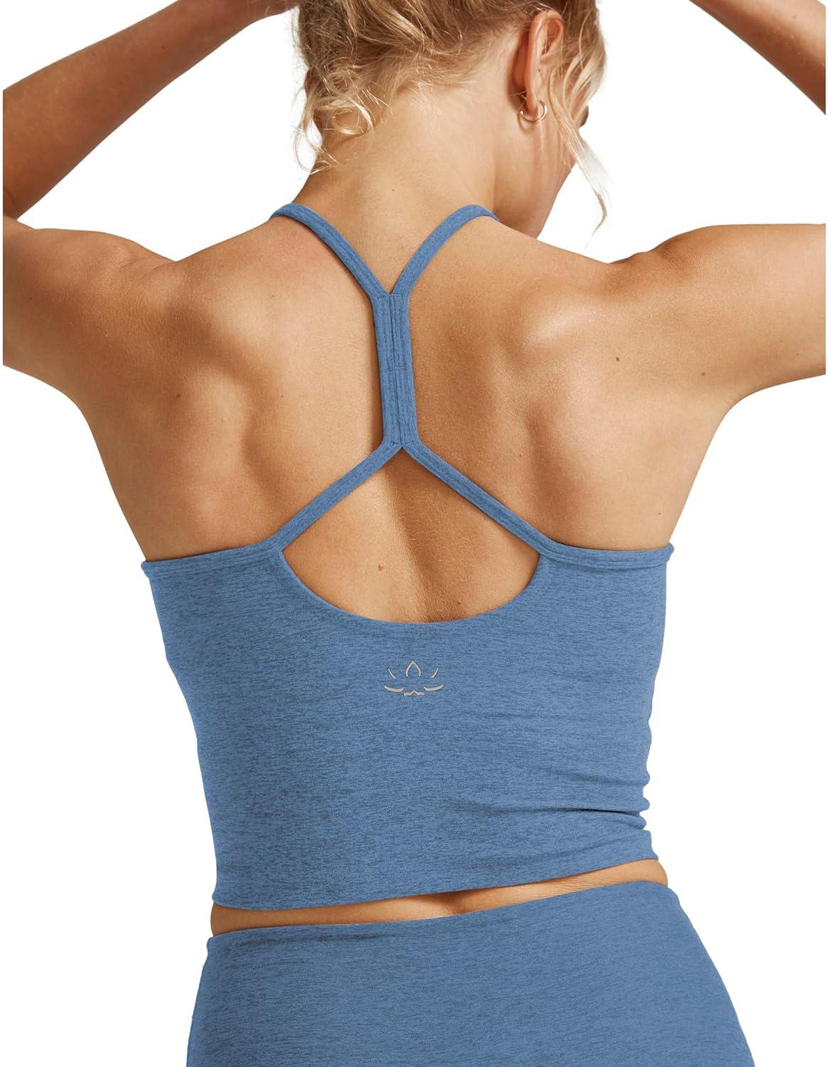imageBeyond Yoga Womens Spacedye Slim Racerback Cropped TankSky Blue Heather