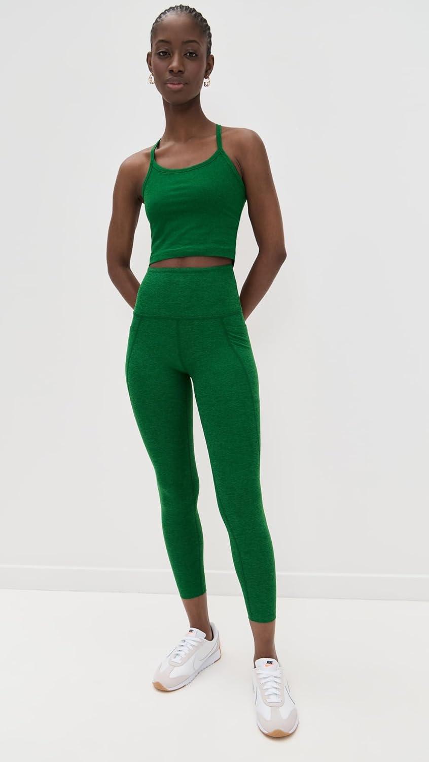 imageBeyond Yoga Womens Spacedye Slim Racerback Cropped TankSummer Thyme Green Heather