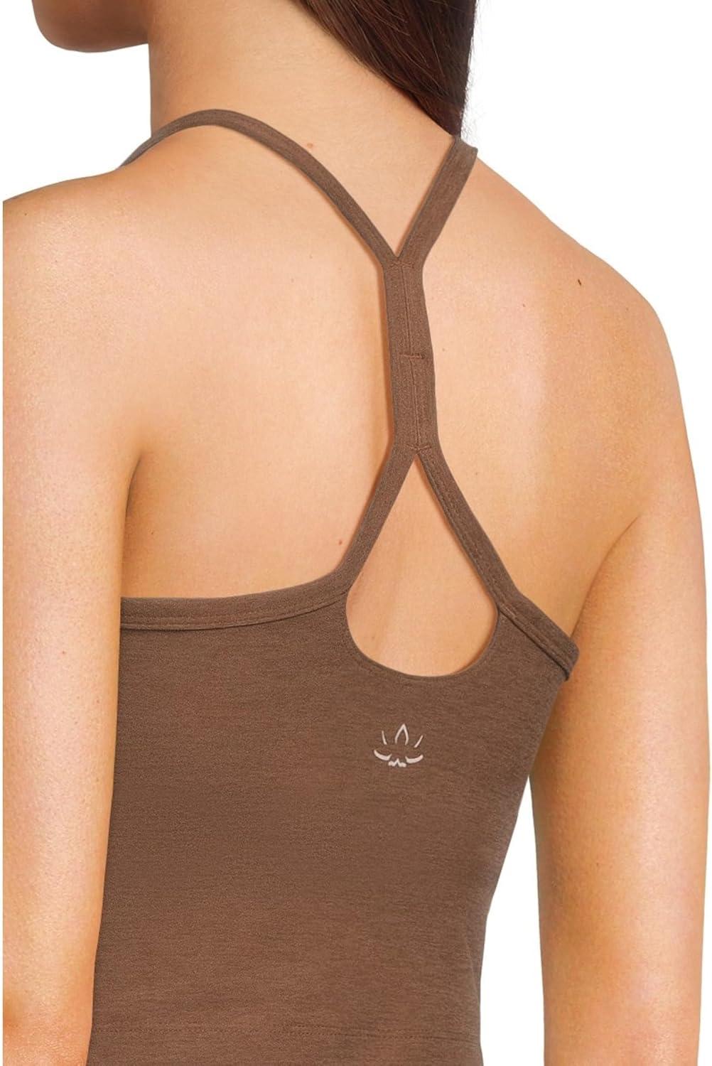 imageBeyond Yoga Womens Spacedye Slim Racerback Cropped TankTrue Chocolate Heather