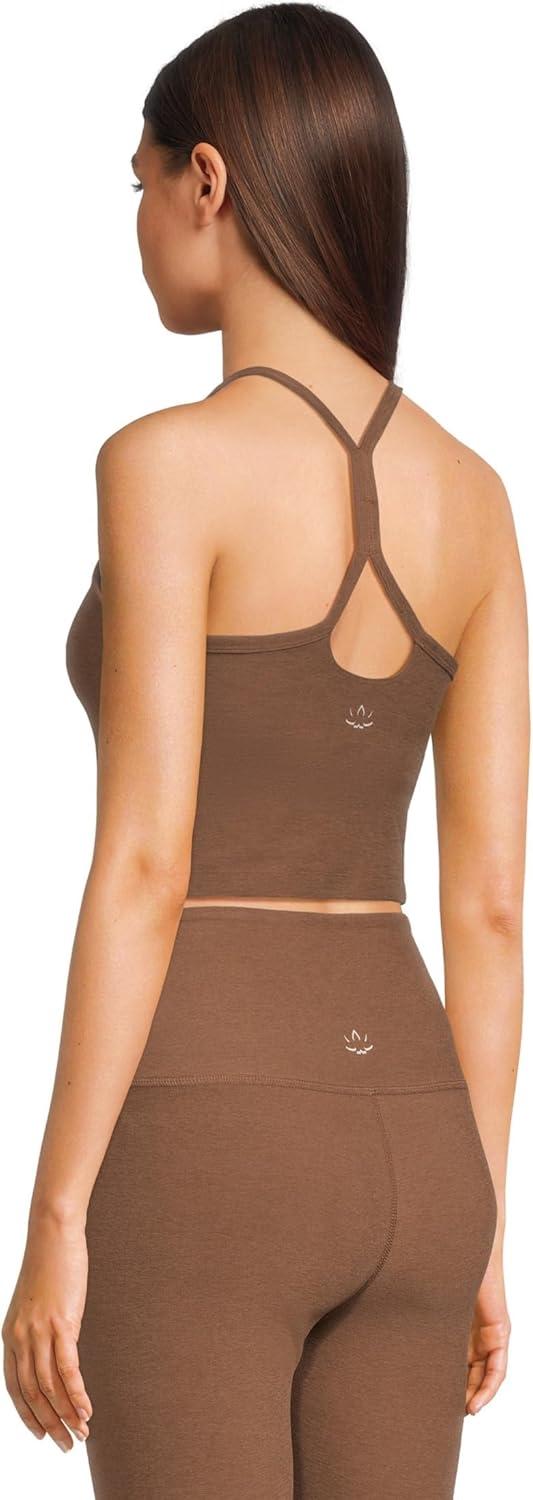 imageBeyond Yoga Womens Spacedye Slim Racerback Cropped TankTrue Chocolate Heather