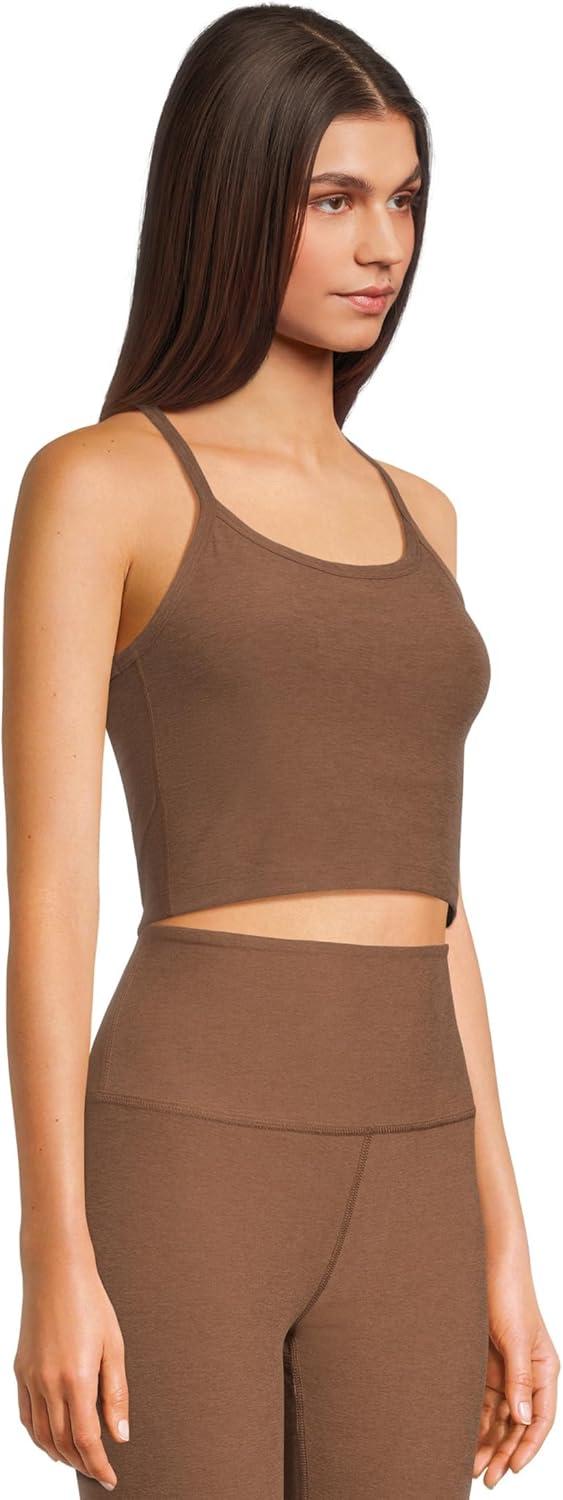 imageBeyond Yoga Womens Spacedye Slim Racerback Cropped TankTrue Chocolate Heather