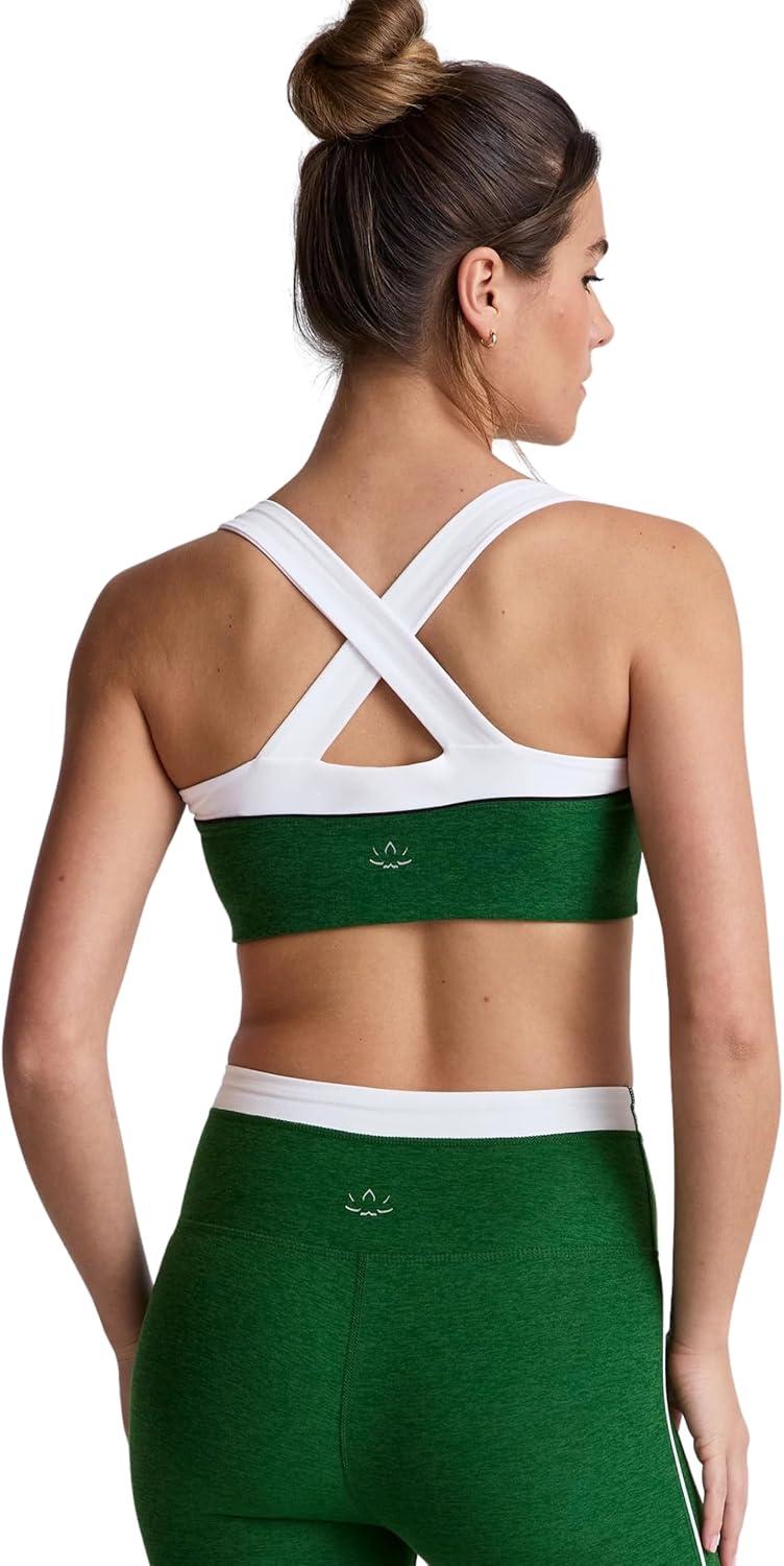 imageBeyond Yoga Womens Spacedye Trophy BraSummer Thyme GreenCloud White