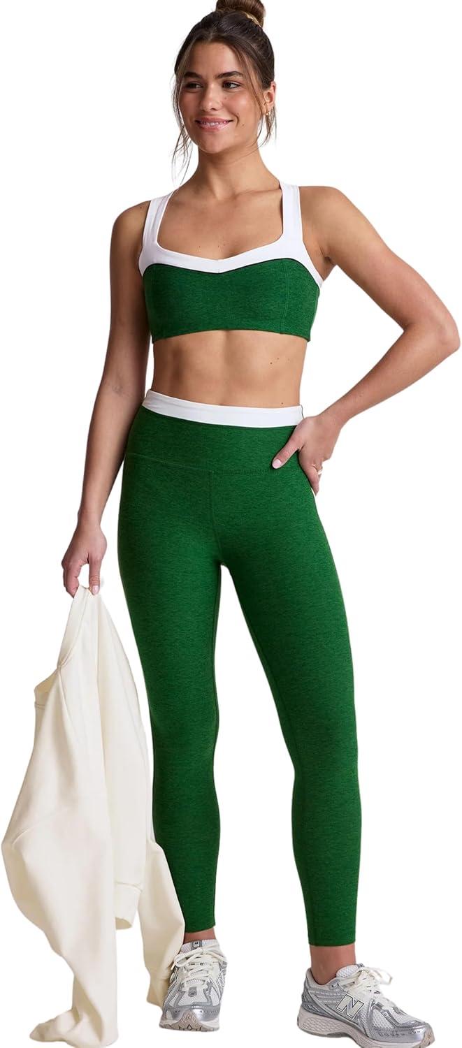 imageBeyond Yoga Womens Spacedye Trophy BraSummer Thyme GreenCloud White