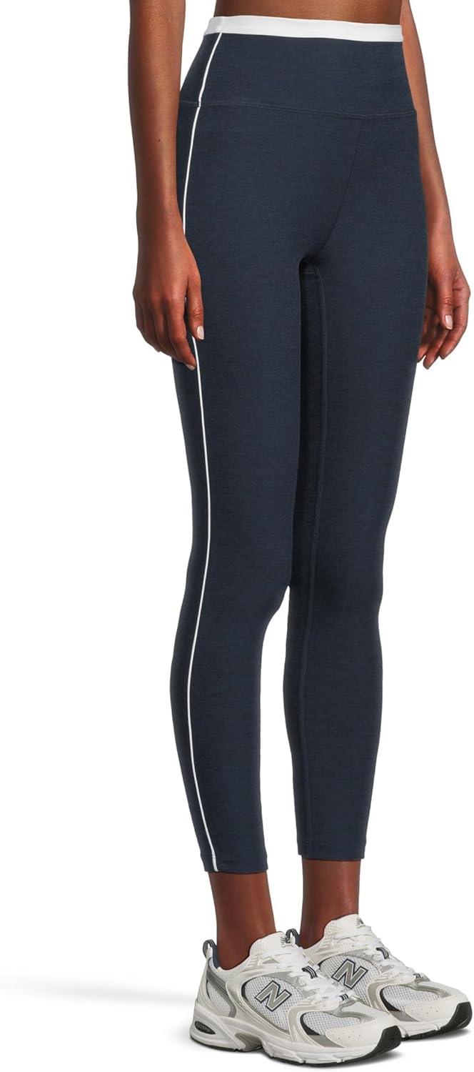 imageBeyond Yoga Womens Spacedye Trophy High Waisted Midi LeggingsNocturnal NavyCloud White