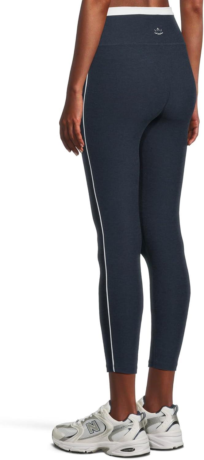 imageBeyond Yoga Womens Spacedye Trophy High Waisted Midi LeggingsNocturnal NavyCloud White