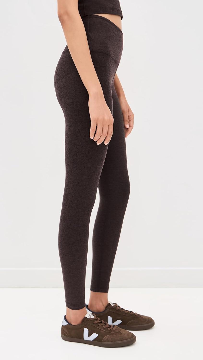 imageBeyond Yoga Womens Spacedye at Your Leisure High Waisted Midi LeggingDark Chocolate Heather