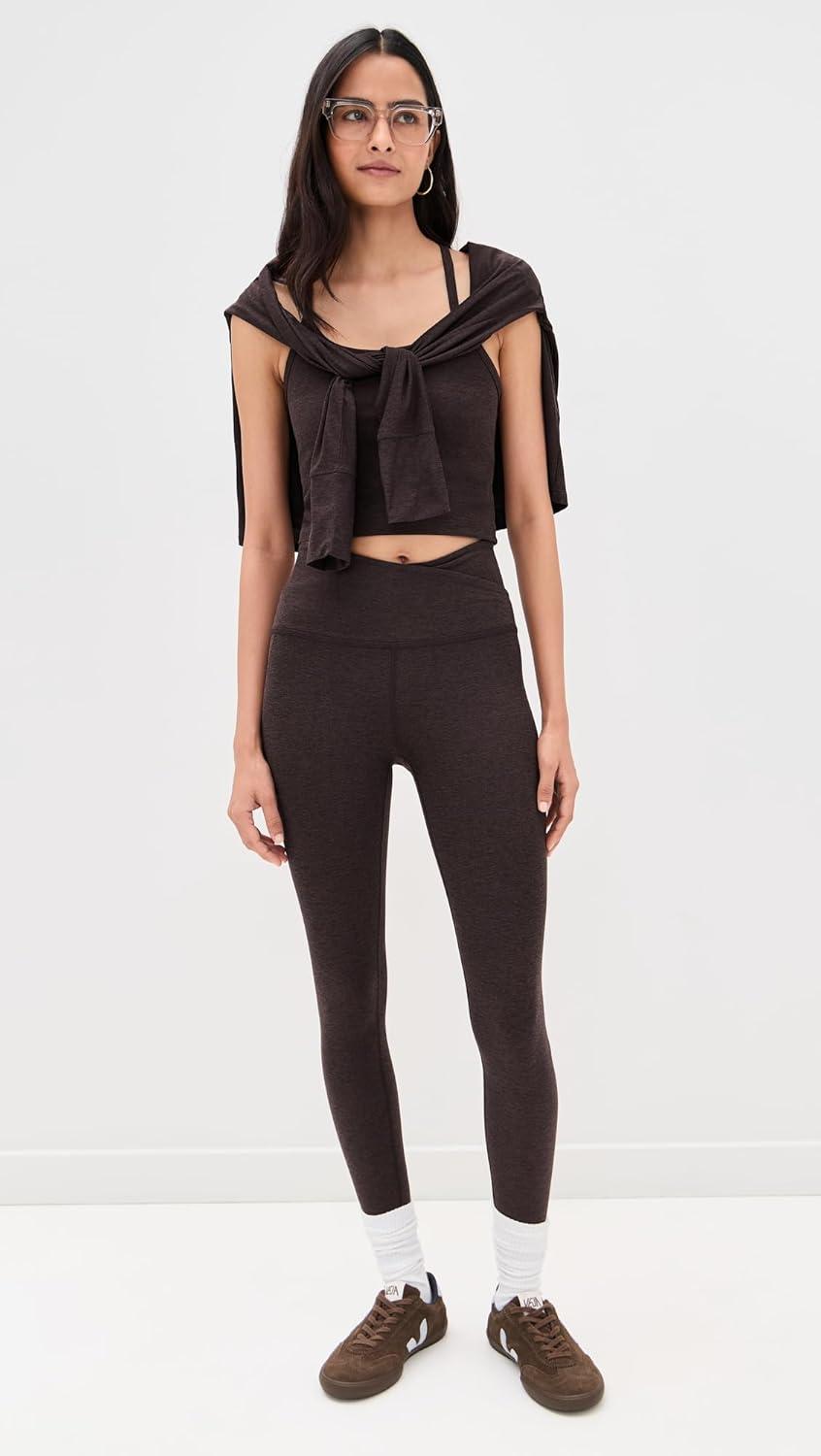 imageBeyond Yoga Womens Spacedye at Your Leisure High Waisted Midi LeggingDark Chocolate Heather