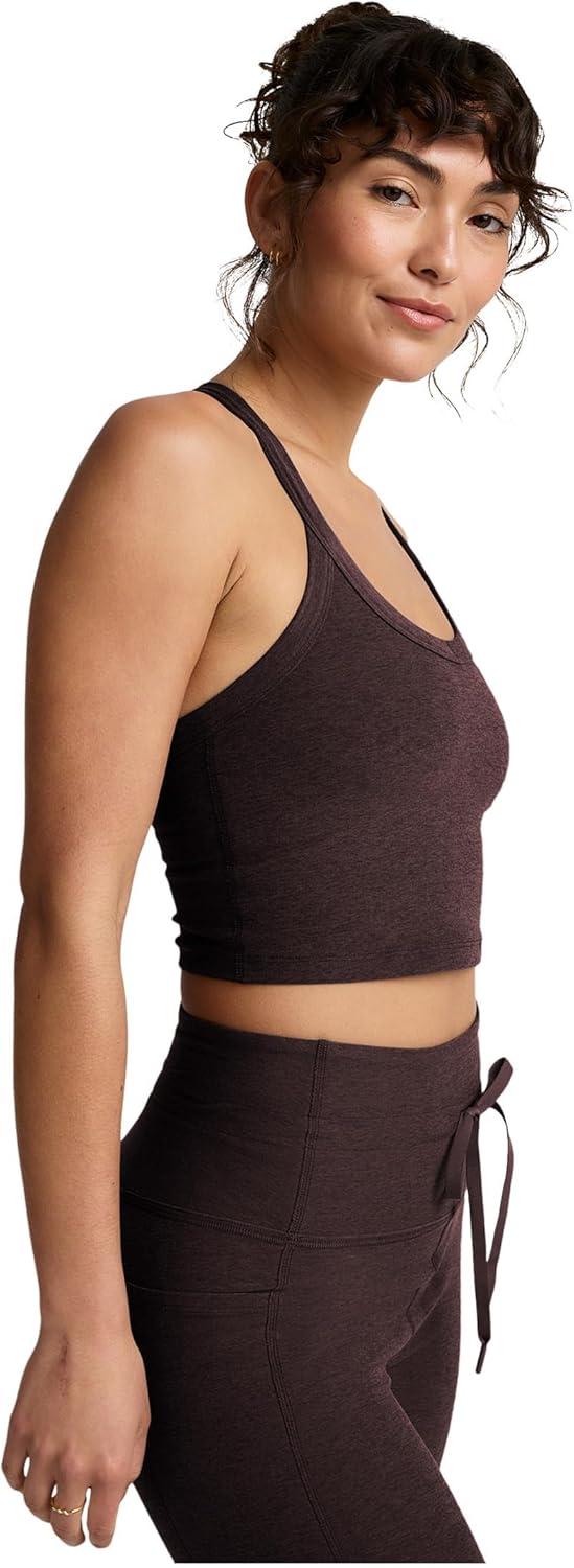 imageBeyond Yoga Womens Spacedye on The Up Cropped TankDark Chocolate Heather