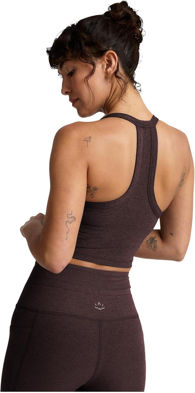 imageBeyond Yoga Womens Spacedye on The Up Cropped TankDark Chocolate Heather