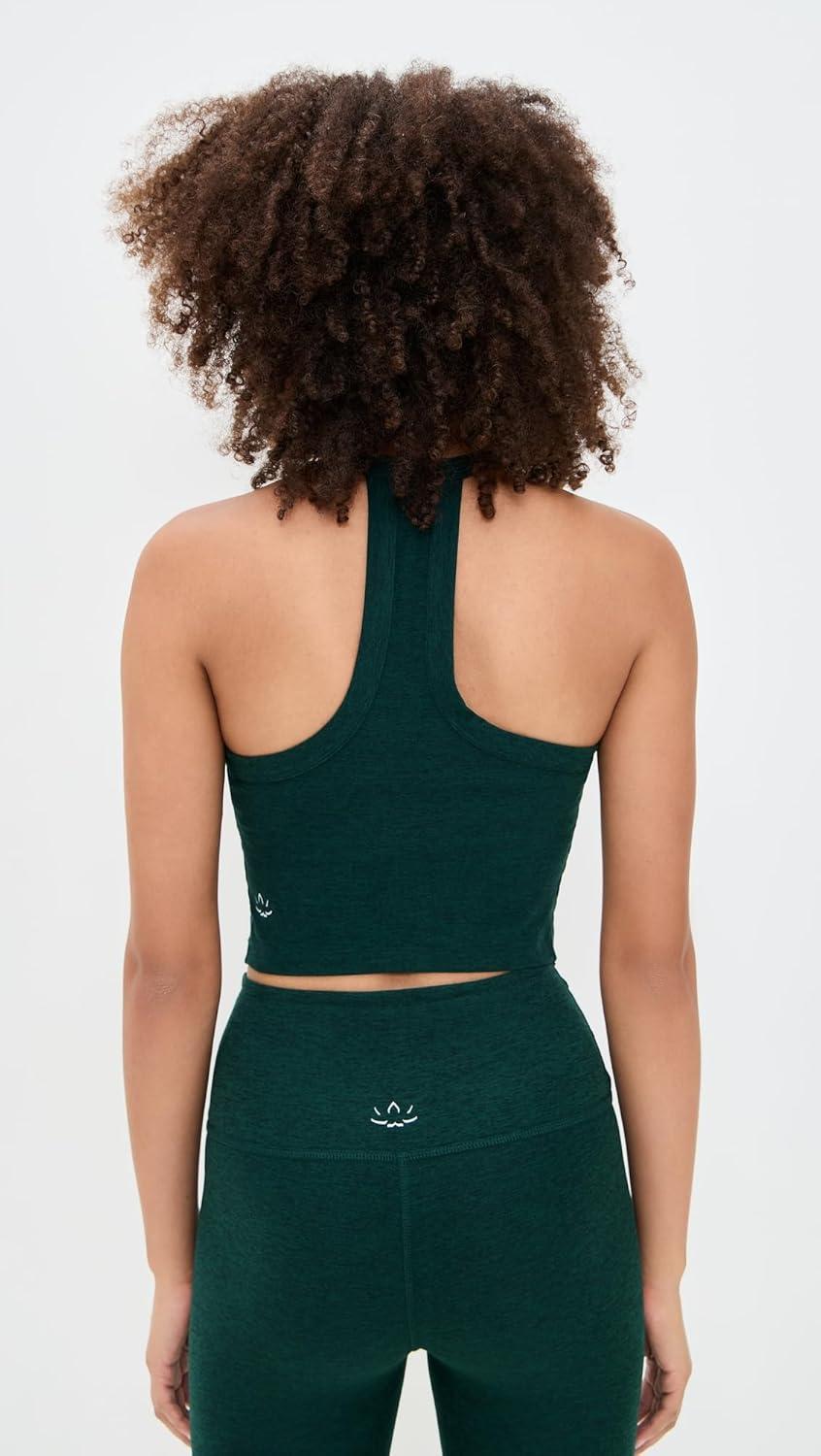 imageBeyond Yoga Womens Spacedye on The Up Cropped TankDark Spruce Green Heather