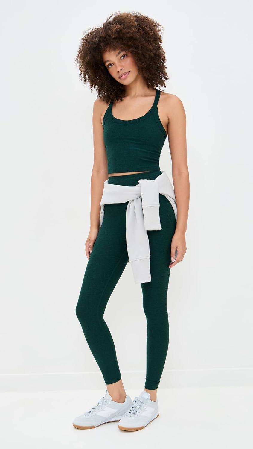 imageBeyond Yoga Womens Spacedye on The Up Cropped TankDark Spruce Green Heather