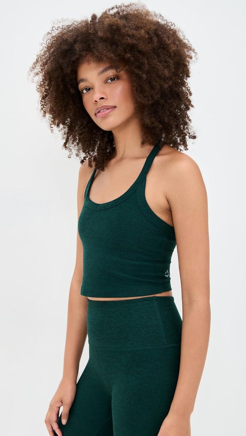 imageBeyond Yoga Womens Spacedye on The Up Cropped TankDark Spruce Green Heather