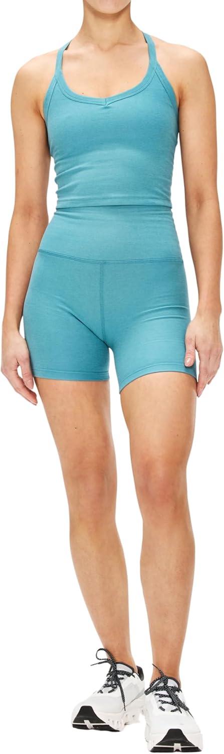 imageBeyond Yoga Womens Spacedye on The Up Cropped TankDeep Aqua Heather