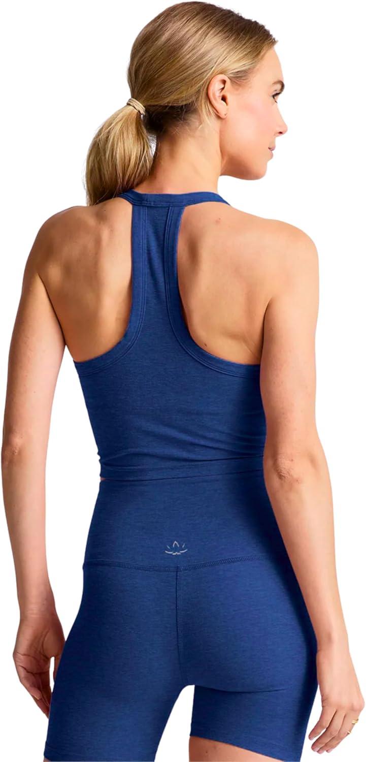 imageBeyond Yoga Womens Spacedye on The Up Cropped TankMarine Blue Heather