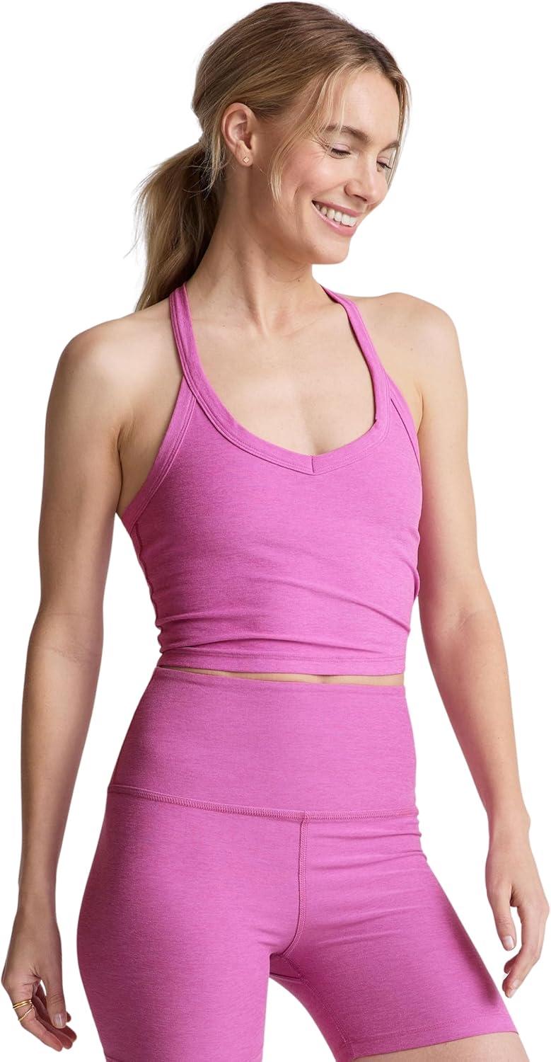 imageBeyond Yoga Womens Spacedye on The Up Cropped TankSunset Violet Heather
