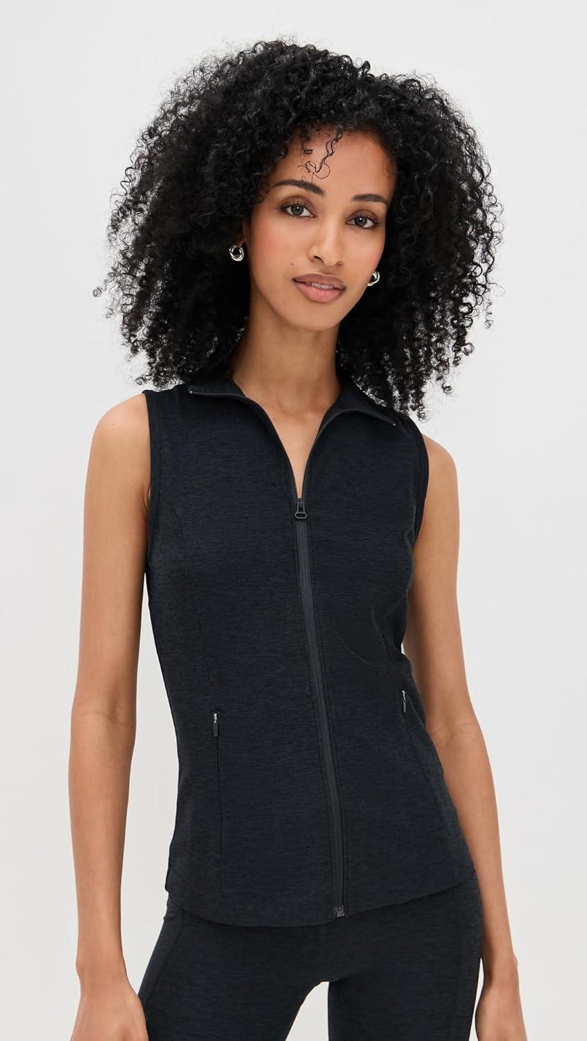 imageBeyond Yoga Womens Venice Zip Front VestDarkest Night
